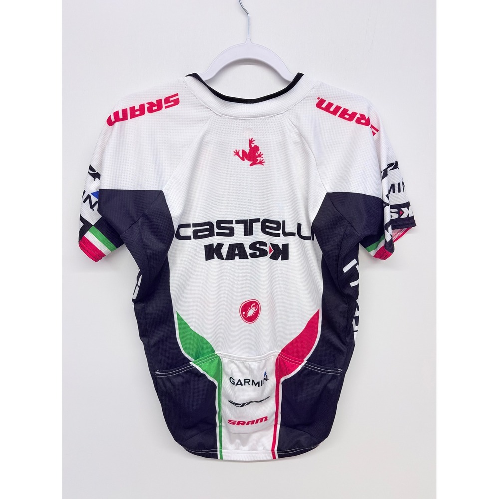 Castelli Sporty Cycling Jersey Men XL White Garmin SRAM Kask Blokecore
